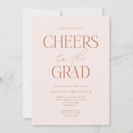 Rosa Terracotta Cheers Grad Party-inbjudan Inbjudningar