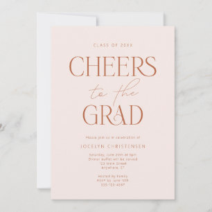  Rosa Terracotta Cheers Grad Party-inbjudan Inbjudningar
