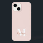 Rosa & Terracotta Modern Initial Monogram Fodral-M<br><div class="desc">Den här snyggten har en enkel och modern design i Rosa & Terracotta. Gör ett slags telefonfodral med anpassningsbar initial och namn. Det blir en coola, en unik gåva till någon speciell eller dig själv. Om du vill ändra typsnitt eller position klickar du på knappen "Anpassa ytterligare" och kan redigera...</div>