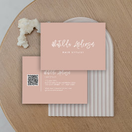 Rosa terracotta modern minimal QR CODE Visitkort