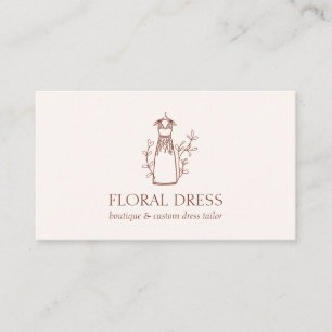 Rosa Terracotta Original Illustration Mode Visitkort