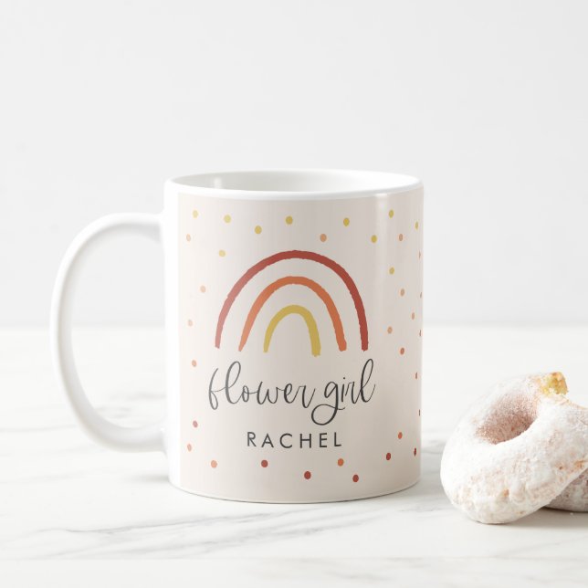  Rosa Terracotta Rainbow Anpassningsbar Flower Gir Kaffemugg (Med munk)