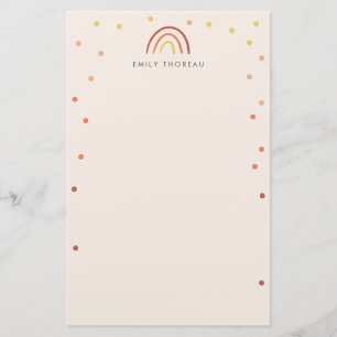  Rosa Terracotta Rainbow Anpassningsbar Personlig Brevpapper