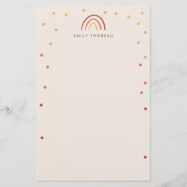  Rosa Terracotta Rainbow Anpassningsbar Personlig Brevpapper (Framsida)