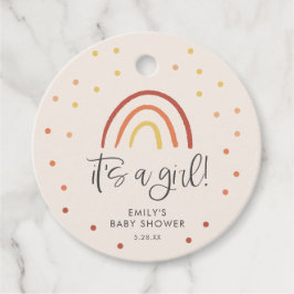 Rosa Terracotta Rainbow Baby Shower Personlig Gåvor Etiketter