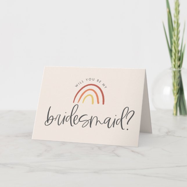  Rosa Terracotta Rainbow Bridesmaid Frieri Kort (Framsida)