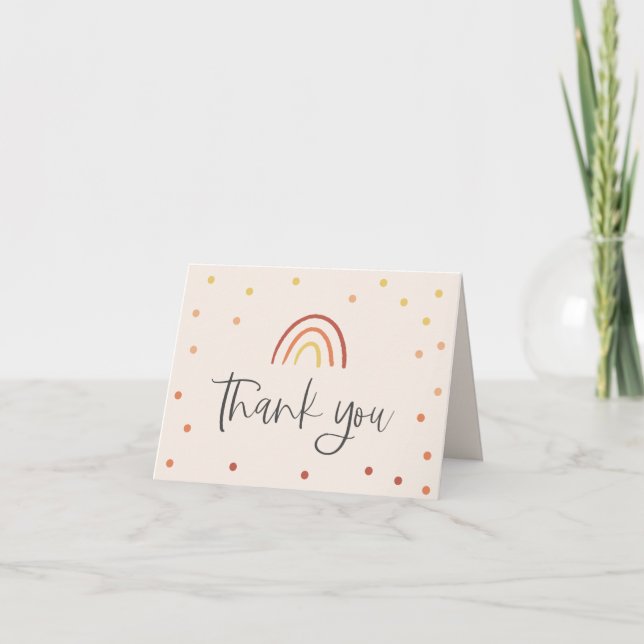  Rosa Terracotta Rainbow Personlig Message Tack Kort (Framsida)