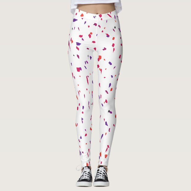 Rosa Terrazo Elegant, sommartid Leggings (Framsida)