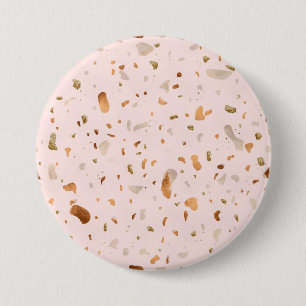 Rosa Terrazzo med Guld koppardekor Knapp