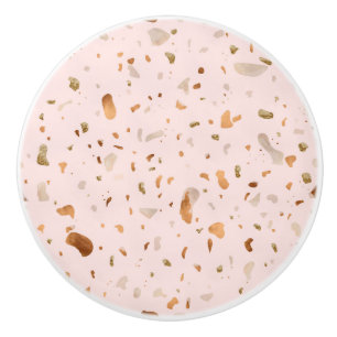 Rosa Terrazzo med Guld koppardekor Knopp