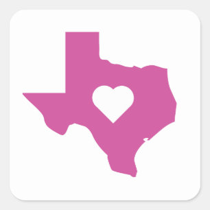 Rosa Texas Fyrkantigt Klistermärke