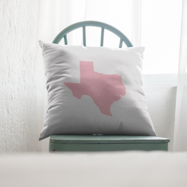 Rosa Texas Kudde (Pink Texas Shape Customizable Pillow)