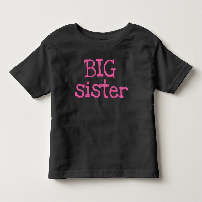 Rosa Text Big Sister T-shirt (Framsida)