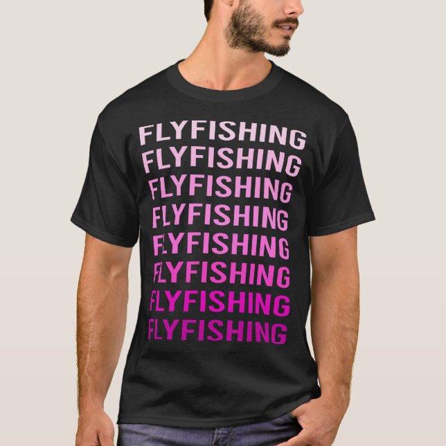 Rosa text flugfiske t shirt (Framsida)