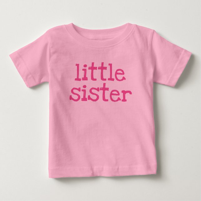 Rosa Text Little Sister T-shirt (Framsida)