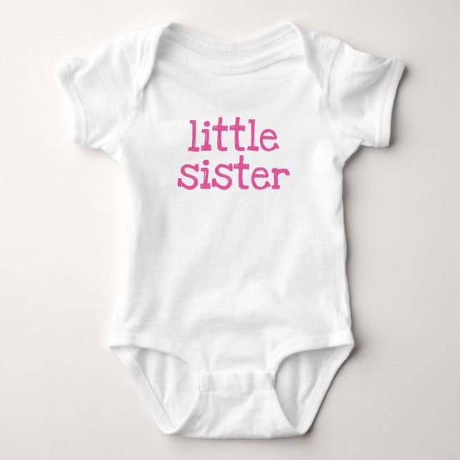Rosa Text Little Sister T-shirt (Framsida)