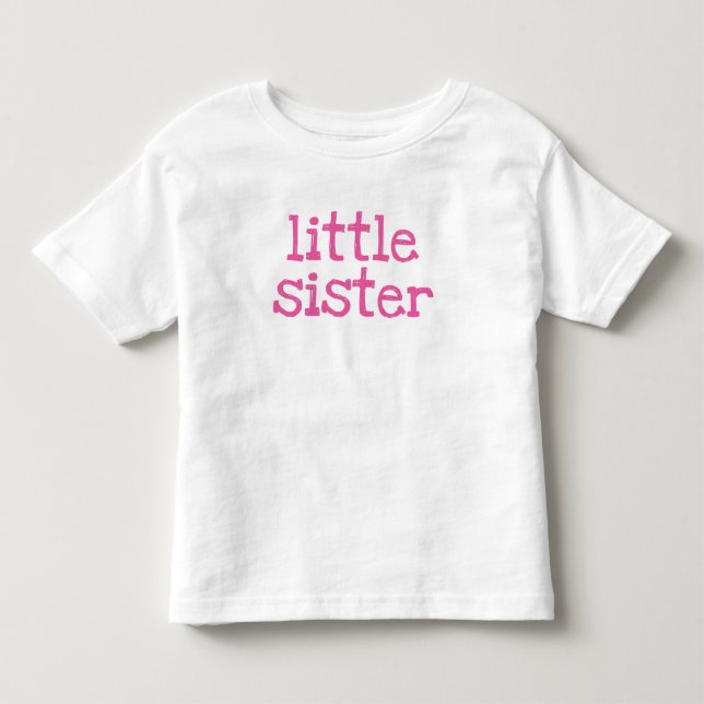 Rosa Text Little Sister Tee Shirt (Framsida)