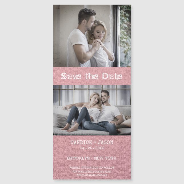 Rosa Textile Struktur Engaged Romantic Couple (Framsida)