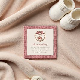 Rosa Texturerad Igelkott Bebis Shower Bok Tilläggskort
