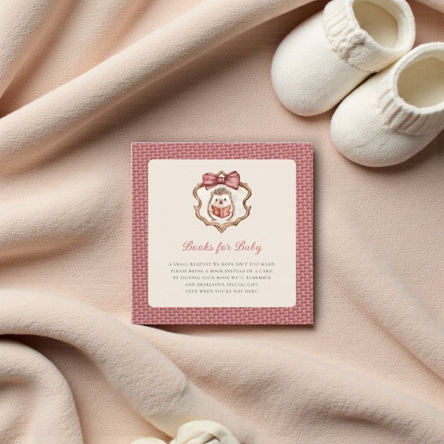 Rosa Texturerad Igelkott Bebis Shower Bok  Tilläggskort (Skapare uppladdad)