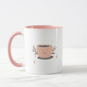 Rosa texturerade kaffekoppar & muggar