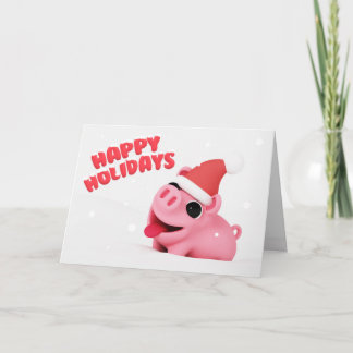 Rosa the Pig Christmas Card Helgkort
