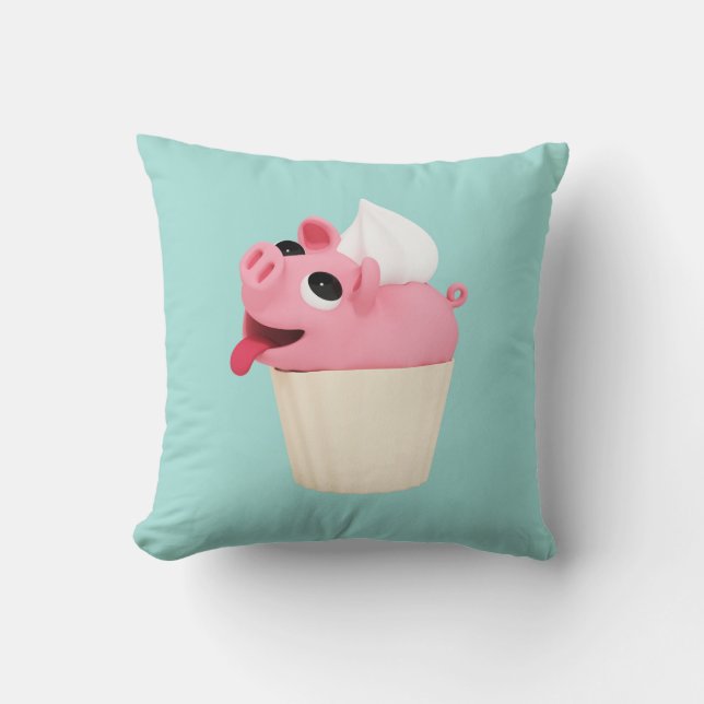 Rosa the Pig Cup Cake Kudde (Framsida)