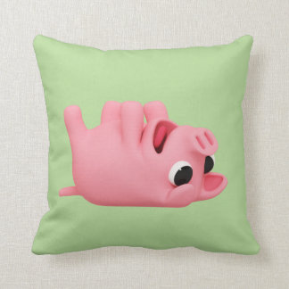 Rosa the Pig laying on her back Kudde