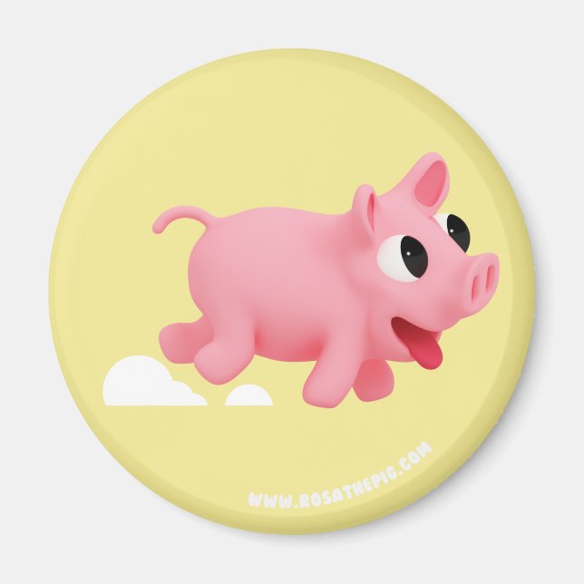 Rosa the Pig love Running Magnet (Framsidan)