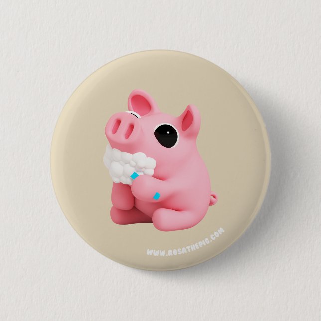 Rosa the Pig Tooth Brushing Knapp (Framsida)