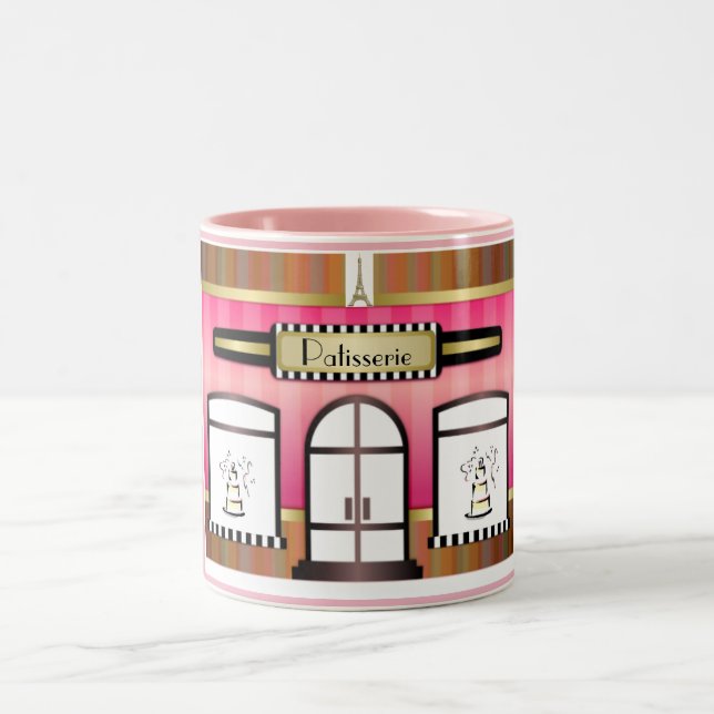 Rosa Theme Bakery Paris Fransk Patisserie Mugg (Center)