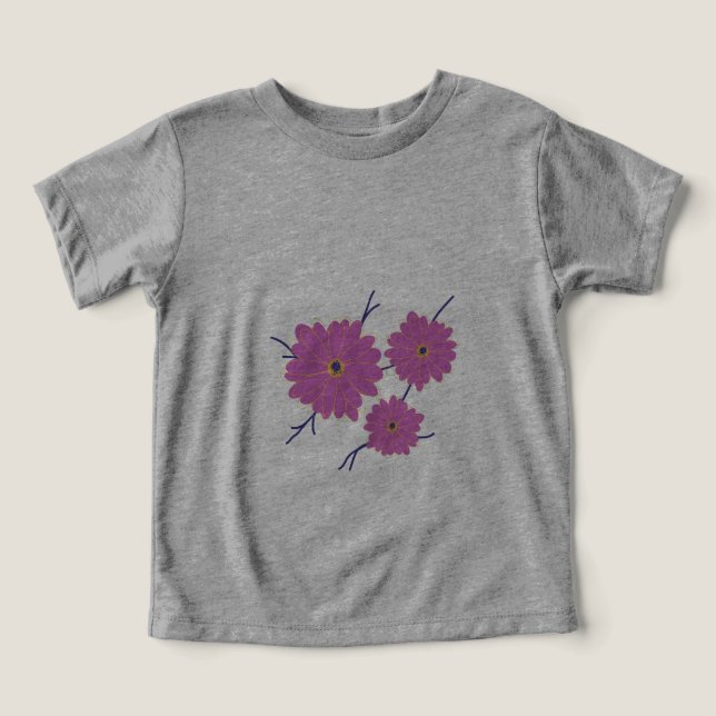 Rosa Three Flowers T Shirt (Design Framsida)