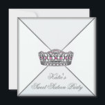 Rosa Tiara Classy White Sweet sixteen Party Inbjudningar<br><div class="desc">Rosa tiara-klass sweet sixteen födelsedagsfest inbjudan. com</div>