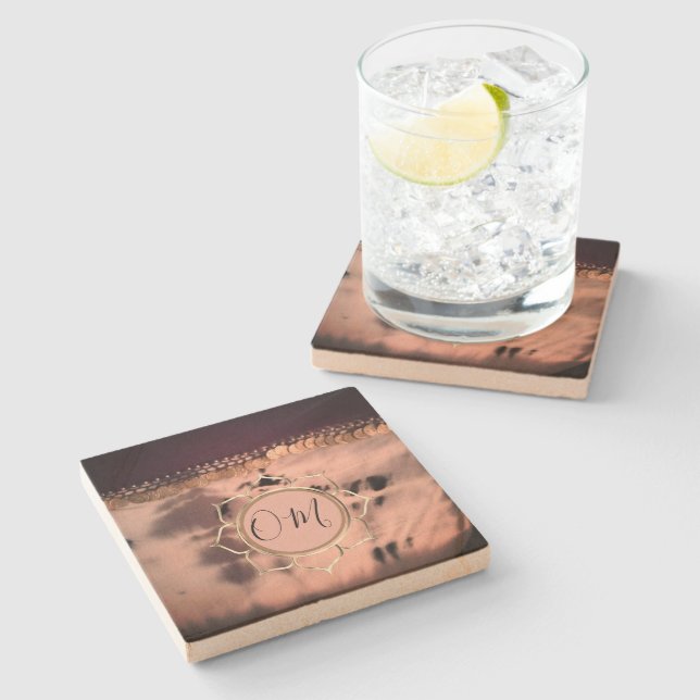 Rosa  Tie Dye OM Lotus Stenunderlägg (Sidan)