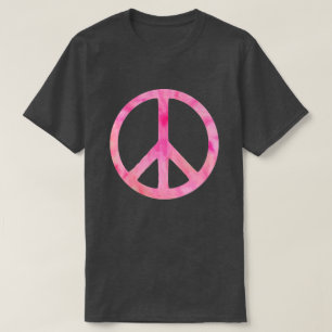 Rosa Tie Dye Peace Symbol Tröja