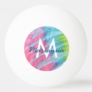 Rosa Tie Dye Trendig Personlig Namn Pingisboll