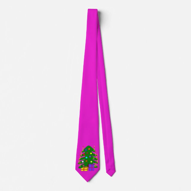 Rosa Tie W/Gräs Träd Slips (Framsida)