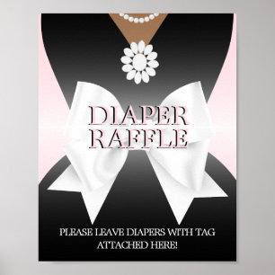 Rosa Tiffany Baby Shower Diaper Raffle Sign Poster