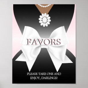 Rosa Tiffany Baby Shower-favoritskylt Poster