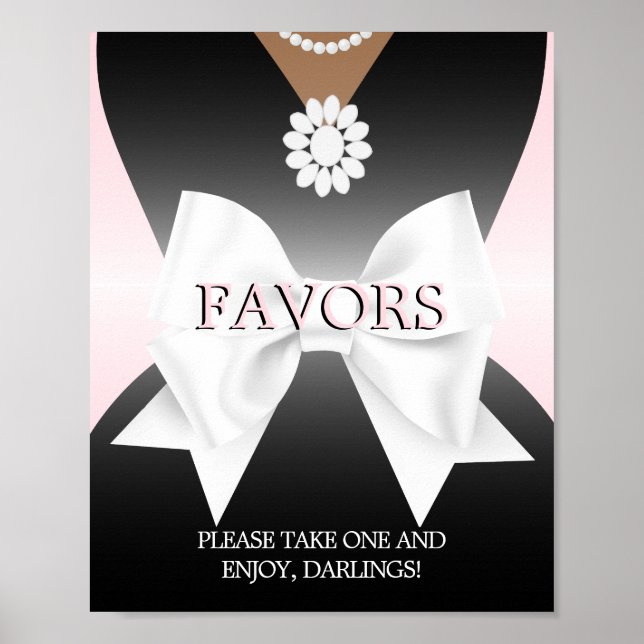Rosa Tiffany Baby Shower-favoritskylt Poster (Framsidan)