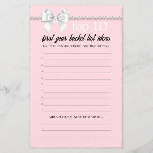 Rosa Tiffany Bucket List Advice Baby Shower Game