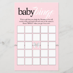 Rosa Tiffany Theme Baby Bingo Baby Shower Game