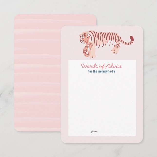 Rosa Tiger Baby Shower Adapter Inbjudningar (Fram/baksida)