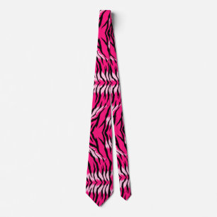 Rosa Tiger Djurhudsmönsterdesign Slips