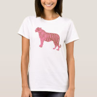 Rosa Tiger Grafisk Kvinnlig T-Shirt