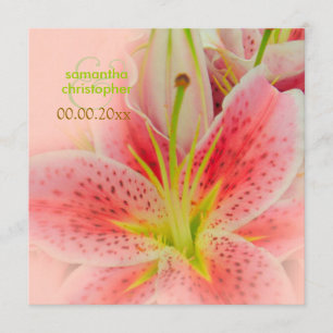 Rosa tiger lily/bröllopsinbjudningar inbjudningar