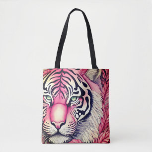 Rosa tiger, tiger ansikte tygkasse