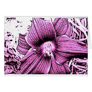 Rosa Tigerlilly Hälsningskort