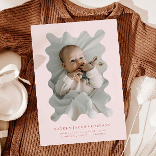 Rosa Tiggly Ram Birth Anouncement Photo Meddelande