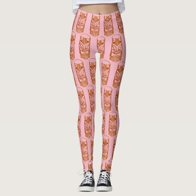 Rosa Tiki Sculpture Thunder_Cove Leggings (Framsida)